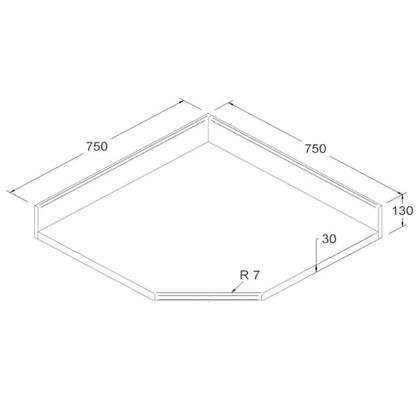 Imagem de Tampo Obliquo Para Balcão de Cozinha 75 cm CD406 Preto Dtall