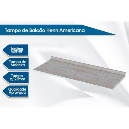 Imagem de Tampo p/ Balcão Cozinha Americana 120cm Nature - Henn