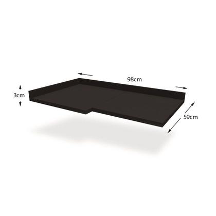 Imagem de Tampo p/ Balcão Cozinha Canto Reto B649 98cm Preto Brilho - Kappesberg