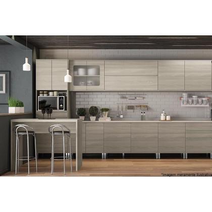 Imagem de Tampo p/ Balcão Cozinha Canto Reto B649 98cm Preto Brilho - Kappesberg
