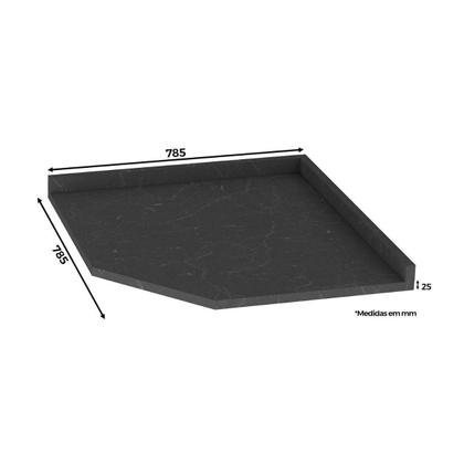 Imagem de Tampo p/ Balcão Cozinha Gabinete Canto Oblíquo 78x78cm Duna - Henn