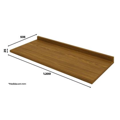 Imagem de Tampo p/ Balcão Cozinha Gabinete Requinte 120x53cm Nature - Henn