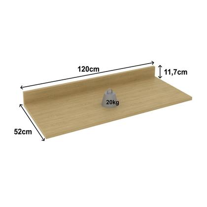 Imagem de Tampo para Balcão 120x52cm TM1254 Nanda Bege/Nature