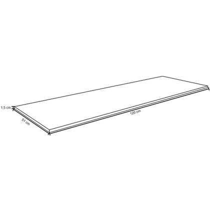 Imagem de Tampo Para Balcão De Cozinha 120Cm Mdp Branco - Ajl Móveis