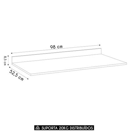 Imagem de Tampo Para Balcão de Cozinha 98cm MDP Z34 Branco - Mpozenato