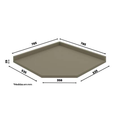 Imagem de Tampo Para Balcão De Cozinha Canto Obliquo 785 Cm Henn Duna