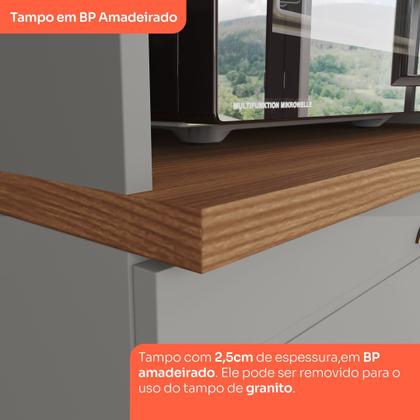 Imagem de Tampo para Balcão Emilly 80cm Espresso Móveis Marrom/Nature