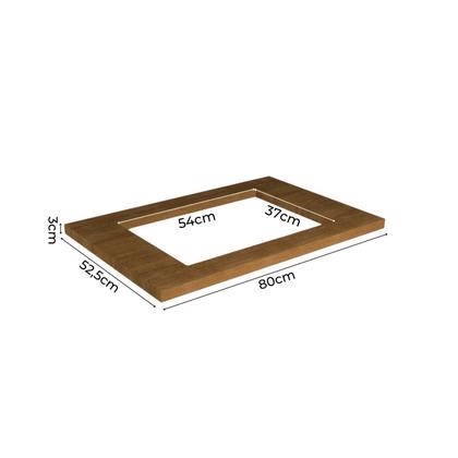 Imagem de Tampo para Cooktop 4 Bocas 80cm Cozinha Milão Marrom/Freijó Rocks