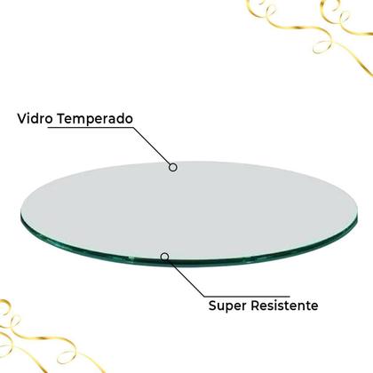Imagem de Tampo Para Mesa De Vidro Temperado 8Mm Incolor 80Cm