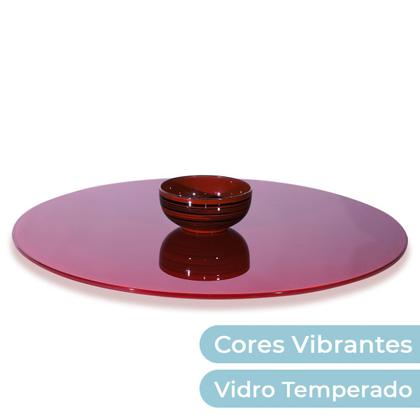 Imagem de Tampo Vidro Temperado Serigrafado 70cm X 8mm Vermelho Bordô