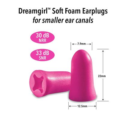 Imagem de Tampões de Ouvido Mack's Dreamgirl Soft Foam - 50 Pares Rosa