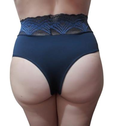 Imagem de Tanga Cintura Alta Fio Luane Rendada Com Forro Lingerie Calcinha  Renda Conforto Modelo Exportação