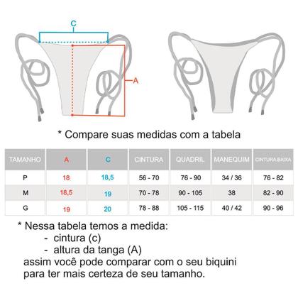 Imagem de Tanga Cora Scarlet  Biquíni Estampado Fio Dental com Laço para Amarrar  Dupla Face Azul  Reversível