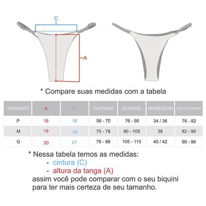 Imagem de Tanga Mia Acquamarine  Biquíni Cor Lisa Semi Fio  Tira Fina Regulável  Marquinha de Fita  Tecido Texturizado Semibrilho