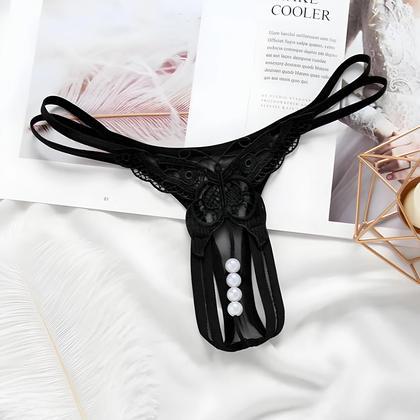 Imagem de Tangas De Renda Com Pérolas Para Mulheres, G String Sexy Transparente, Lingerie Feminina