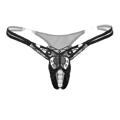 Imagem de Tangas De Renda Com Pérolas Para Mulheres, G String Sexy Transparente, Lingerie Feminina