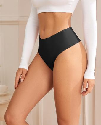 Imagem de Tangas Moshkang de cintura alta sem costura, pacote com 6 peças íntimas femininas