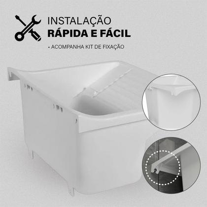 Imagem de Tanque 34L com Sifão e Kit de Instalação Completo Tanquinho Pia de Lavanderia Resistente Sifão