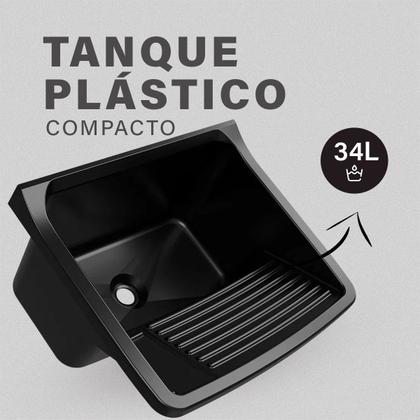 Imagem de Tanque 34L com Sifão e Kit de Instalação Completo Tanquinho Pia de Lavanderia Resistente Sifão