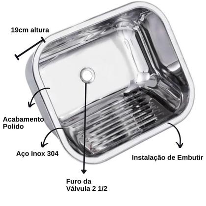 Imagem de Tanque 40x40 22L Aço Inox 304 Tamanho Compacto