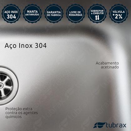 Imagem de Tanque 55 X 45 X 22cm Com Válvula Aço Inox 304 Tubrax