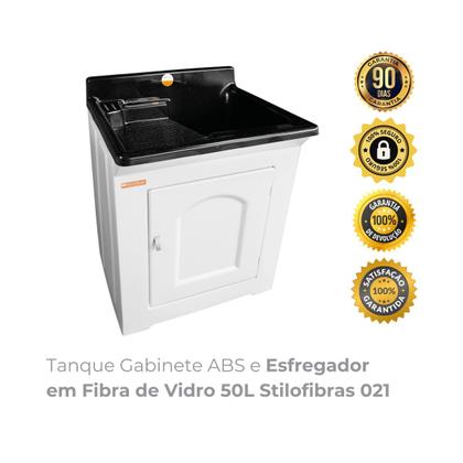 Imagem de Tanque Com Gabinete ABS e Esfregador em Fibra de Vidro 50L Stilofibras Ref.021