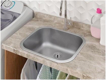Imagem de Tanque de Encaixe Tramontina Hera 34 L em Aço Inox Acetinado 50x40 cm