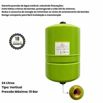 Imagem de Tanque de Expansao Pressao Vertical Eurobombas EB-V24 de 24 Litros