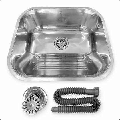 Imagem de Tanque de Lavanderia Aço Inox 304 34x40x20cm com Válvula e Sifão
