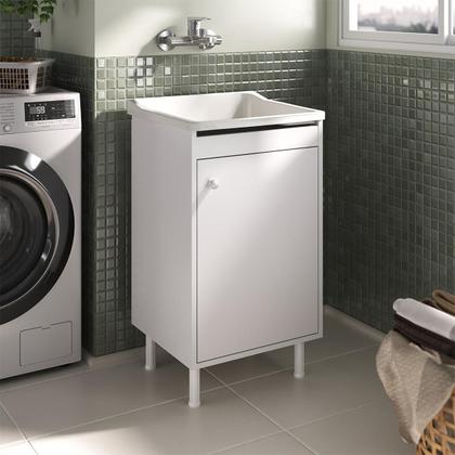Imagem de Tanque De Lavanderia Com Gabinete 100% MDF + Sifão + Válvula
