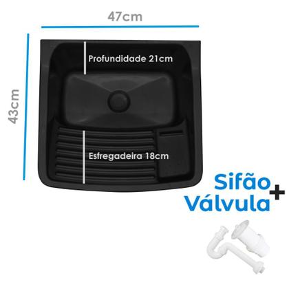 Imagem de Tanque De Lavanderia Com Gabinete 100% MDF + Sifão + Válvula