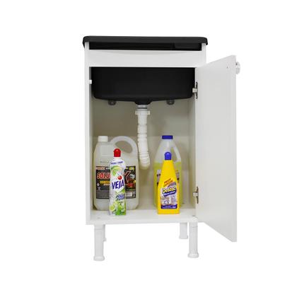 Imagem de Tanque De Lavanderia Com Gabinete 100% MDF + Sifão + Válvula