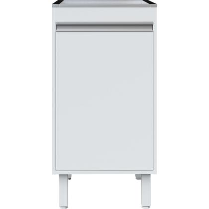 Imagem de Tanque de Lavanderia Inox 30L com Gabinete MDF 44 cm Branco Fosco, Entregue Montado, com Válvula e Sifão