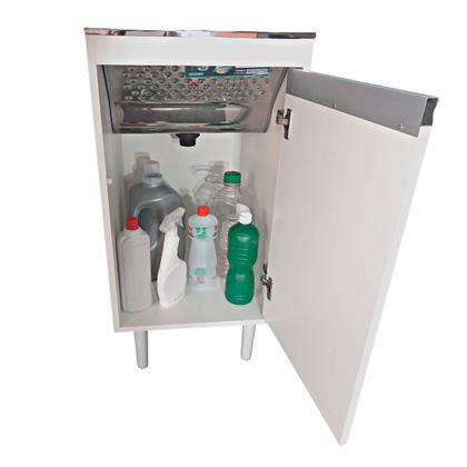 Imagem de Tanque de lavanderia Inox 30L Com Gabinete MDF 44cm