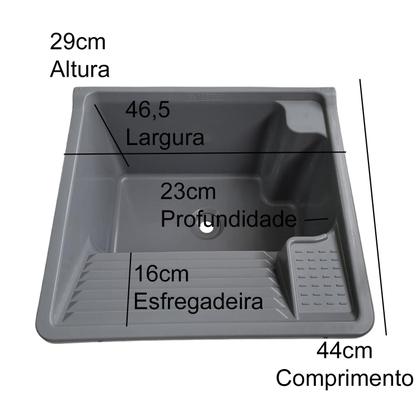 Imagem de Tanque de Lavanderia Plástico 26L Com Gabinete MDF De Parede Para Torneira De Bancada