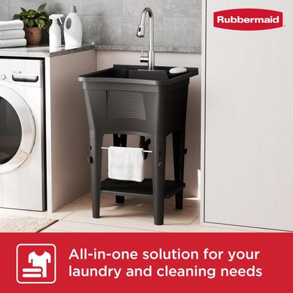 Imagem de Tanque de Lavanderia Rubbermaid Utility Sink Preto Autônomo