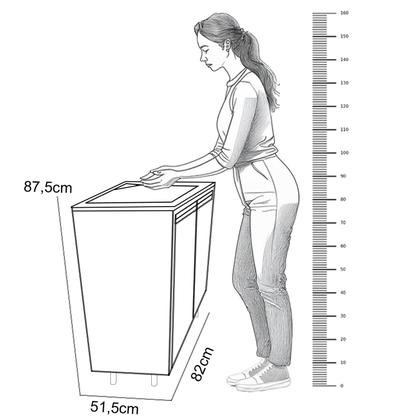 Imagem de Tanque de lavar Grande em Inox 47L Com Gabinete MDF 82cm