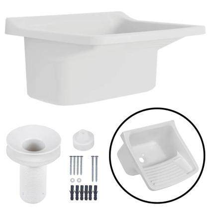 Imagem de Tanque de Plástico Lavar Roupa com Válvula 22L Astra Branco