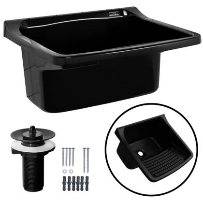 Imagem de Tanque de Plástico Lavar Roupa com Válvula 22L Astra Preto