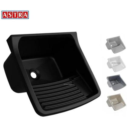 Imagem de Tanque de Plástico Lavar Roupa com Válvula 22L Astra Preto