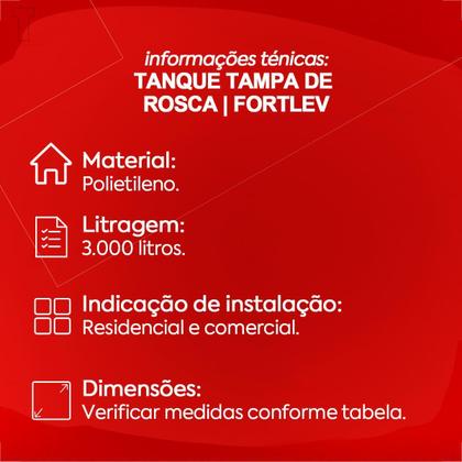 Imagem de Tanque fortlev polit 3000l tpa rosca