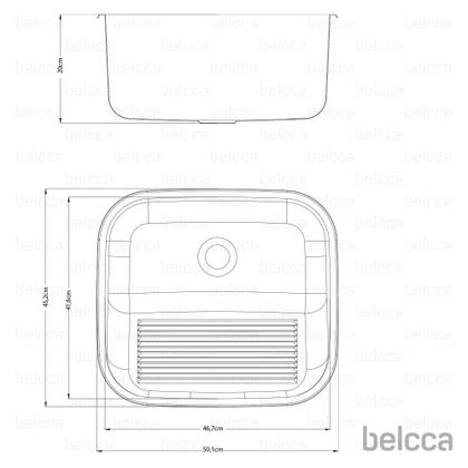 Imagem de Tanque Lavanderia Aço Inox 201 Belcca 50x45cm Com Válvula e Sifão - TL201-01