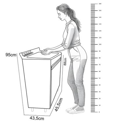 Imagem de Tanque Lavanderia Fibra 25L Com Gabinete em MDF Incluso Torneira de Mesa