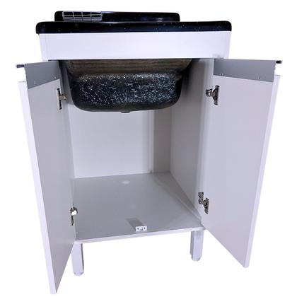 Imagem de Tanque Lavanderia Fibra 45L Com Gabinete em MDF Para Torneira de Mesa