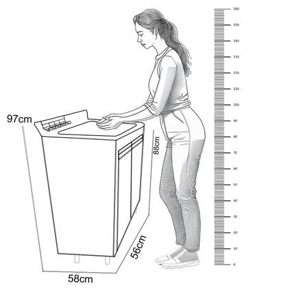 Imagem de Tanque Lavanderia Fibra 45L Com Gabinete em MDF Para Torneira de Mesa