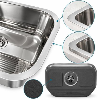Imagem de Tanque Lavanderia Inox 304 34x40x19cm Com Valvula E Sifao Stillus Home