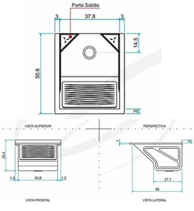 Imagem de Tanque Mini 500 com Suporte e Valvula 506x438x294mm 32 Litros