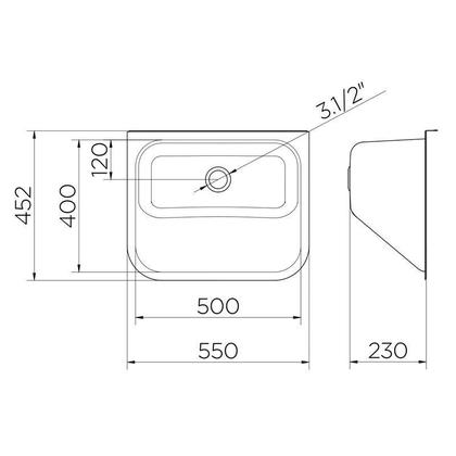 Imagem de Tanque monobloco 55x45x23 alto brilho 32L 017041CH Docol