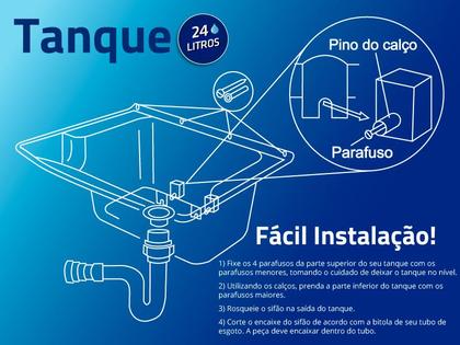 Imagem de Tanque Plastico para Lavanderia 24 Litros Branco - Cipla 