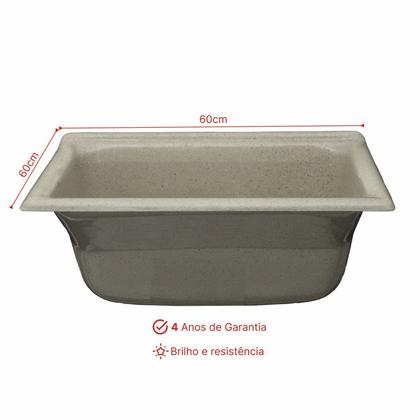 Imagem de Tanque Simples em Mármore Sintético 60cmx60cm 48 Litros Premium Dvg Decoralita